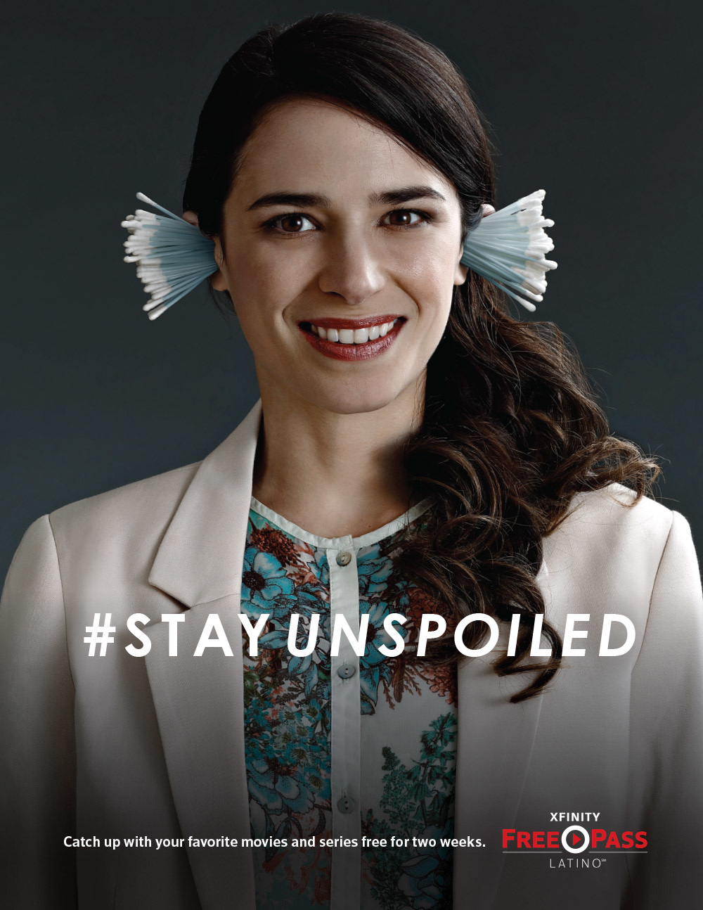 Xfinity FreePass Latino Stay Unspoiled cotton swabs print advertisement