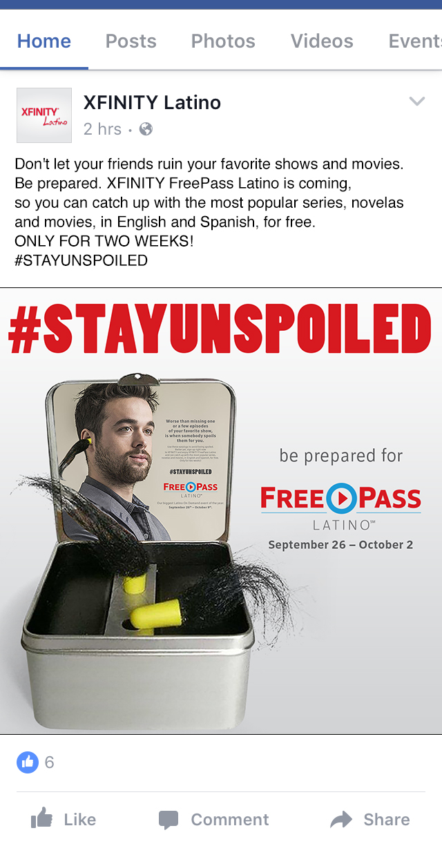 FreePass Latino ear plugs social media post